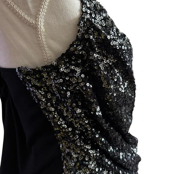 Lane Bryant sequin sleeveless evening blouse tank top black silver plus 22 NEW - Picture 14 of 16